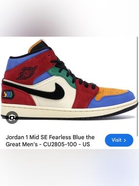 Nike Jordan 1 Mid SE Fearless Blue the Great Men's CU2805-100 NEW Men’s Size 12